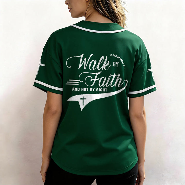 Christianartworkshop 2 Korinther 5:7 „Wandelt im Glauben und nicht im Schauen“ Baseballtrikot mit Kreuzmotiv - image 54