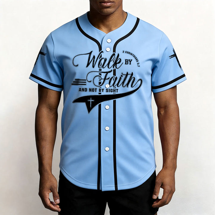 Christianartworkshop 2 Korinther 5:7 „Wandelt im Glauben und nicht im Schauen“ Baseballtrikot mit Kreuzmotiv - image 43