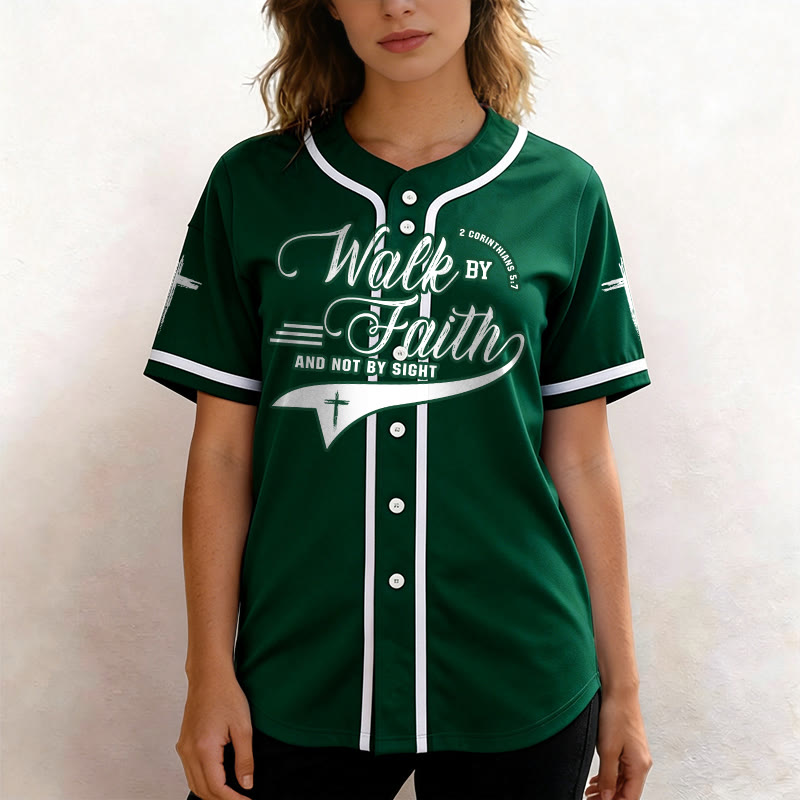 Christianartworkshop 2 Korinther 5:7 „Wandelt im Glauben und nicht im Schauen“ Baseballtrikot mit Kreuzmotiv - image 51