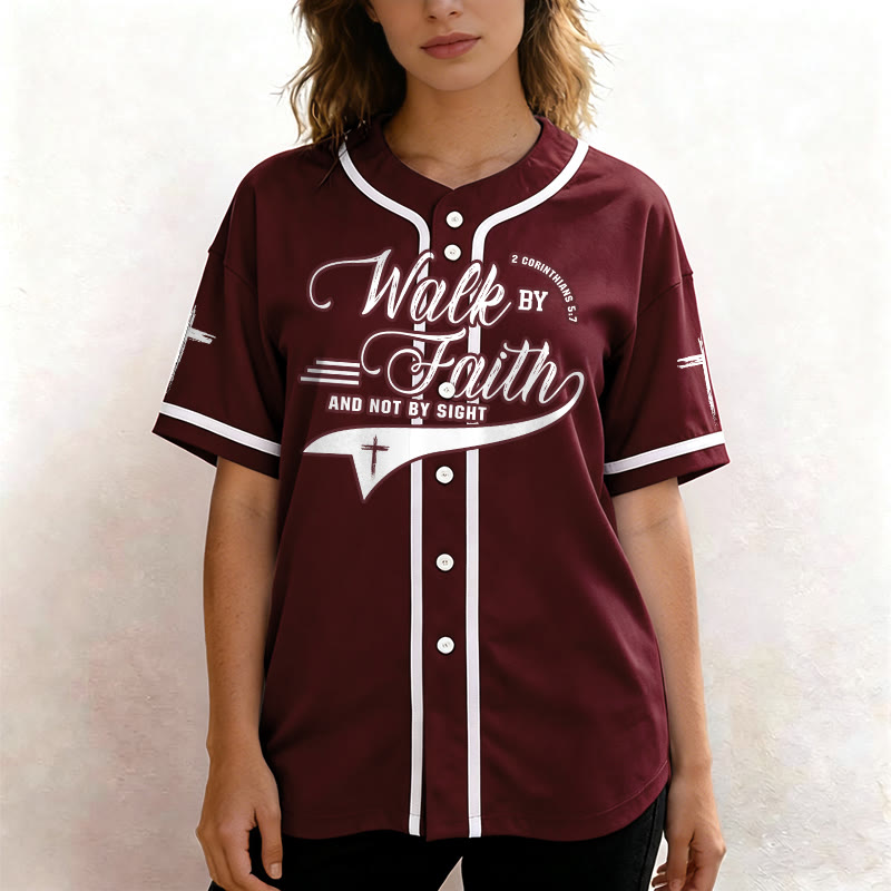 Christianartworkshop 2 Korinther 5:7 „Wandelt im Glauben und nicht im Schauen“ Baseballtrikot mit Kreuzmotiv - image 37