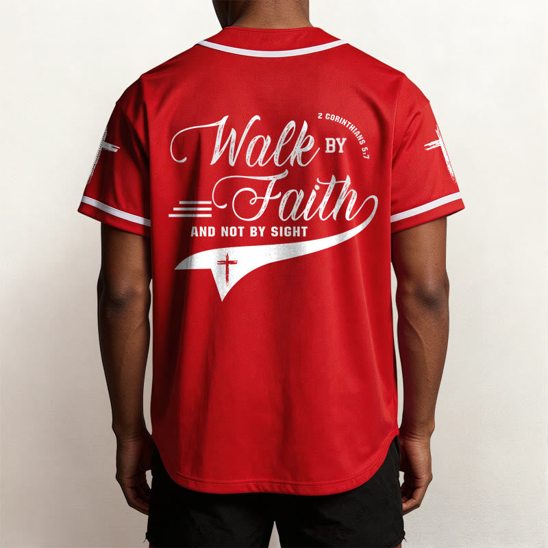 Christianartworkshop 2 Korinther 5:7 „Wandelt im Glauben und nicht im Schauen“ Baseballtrikot mit Kreuzmotiv - image 32