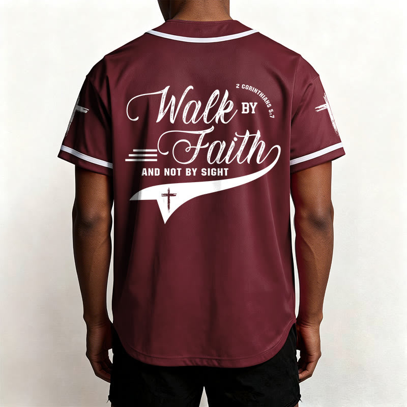 Christianartworkshop 2 Korinther 5:7 „Wandelt im Glauben und nicht im Schauen“ Baseballtrikot mit Kreuzmotiv - image 40