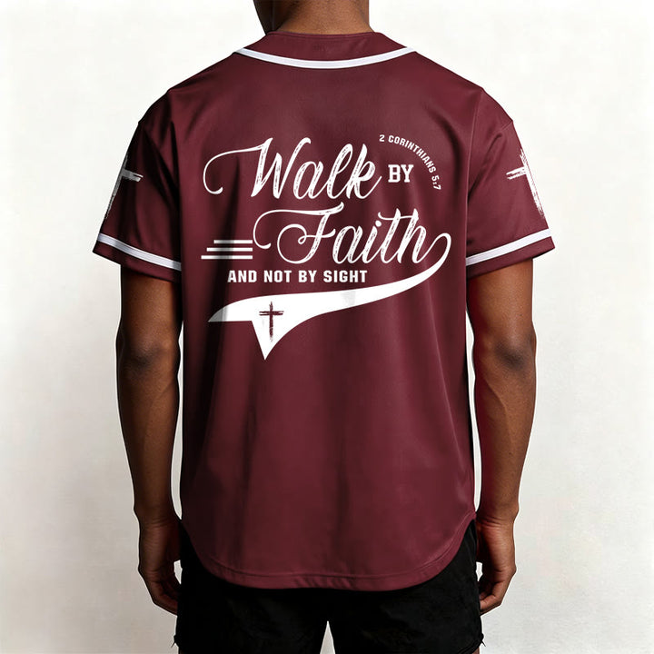 Christianartworkshop 2 Korinther 5:7 „Wandelt im Glauben und nicht im Schauen“ Baseballtrikot mit Kreuzmotiv - image 40
