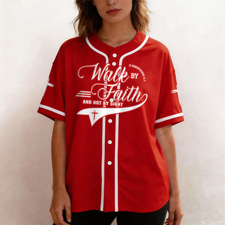 Christianartworkshop 2 Korinther 5:7 „Wandelt im Glauben und nicht im Schauen“ Baseballtrikot mit Kreuzmotiv - image 30