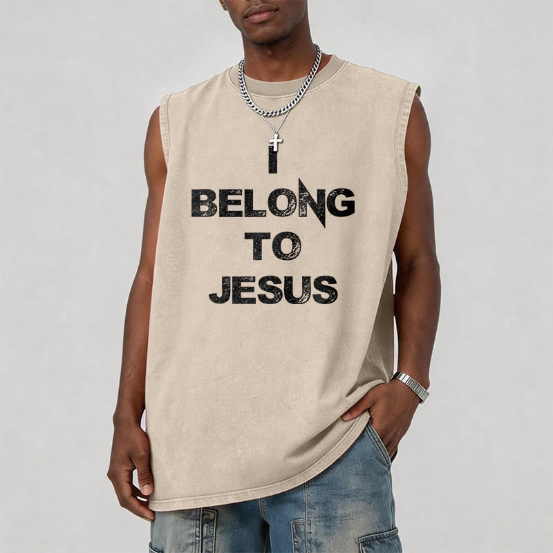 Christianartworkshop Ich gehöre zu Jesus Vintage Washed Tank Top - image 1