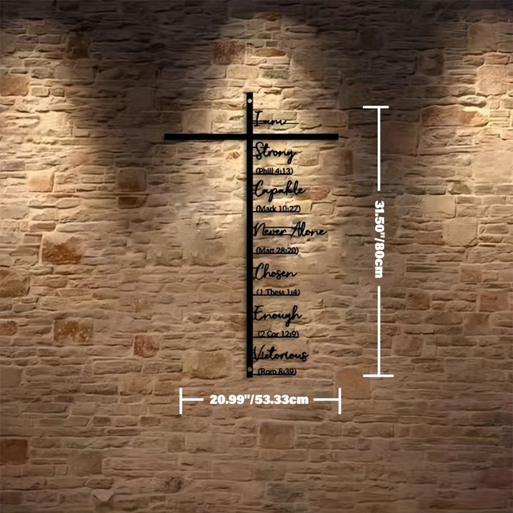 Christianartworkshop Wanddekoration aus Metall mit Bibelvers-Kreuz: Tägliche Glaubenserinnerung - Schwarz - 20,99"*31,50"*0,06"/53,33 cm*80 cm*0,15 cm - image 6