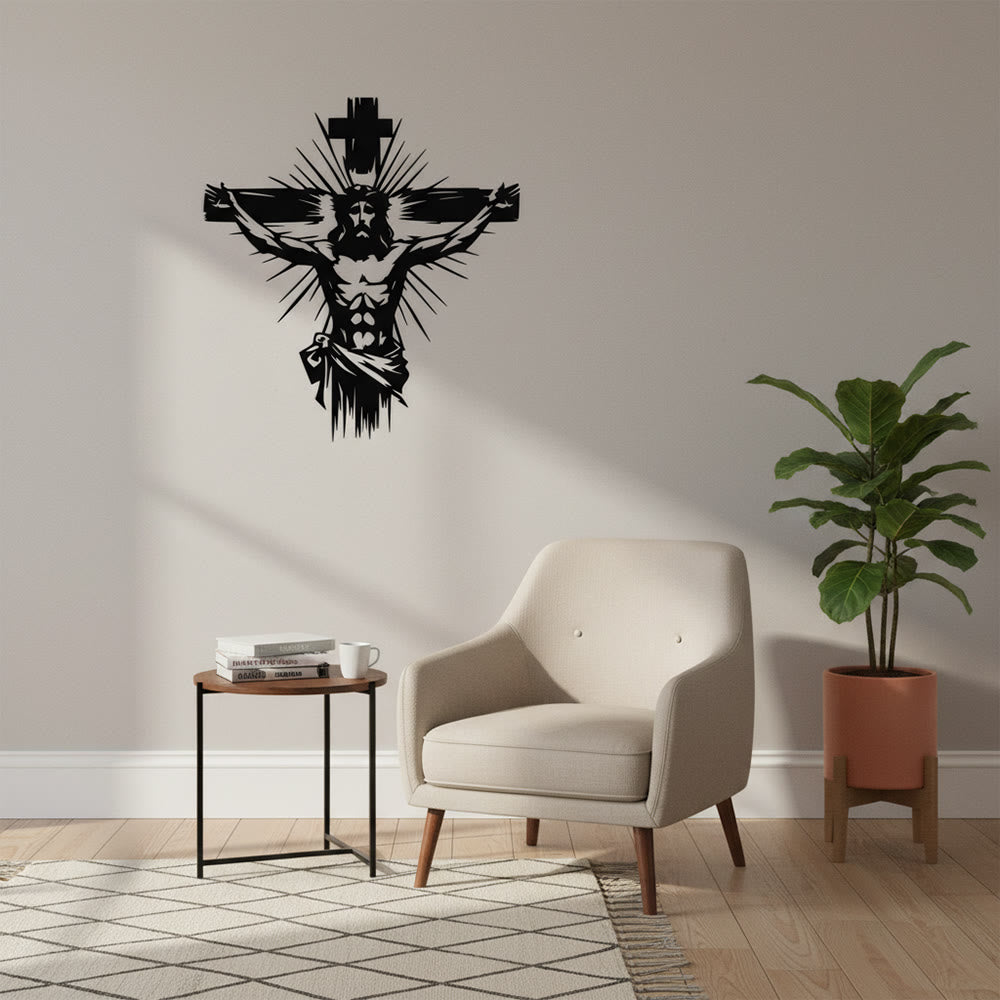 Christianartworkshop Jesus Kreuzigung Wanddekor aus Metall: Ein starkes Zeichen der Erlösung - image 4