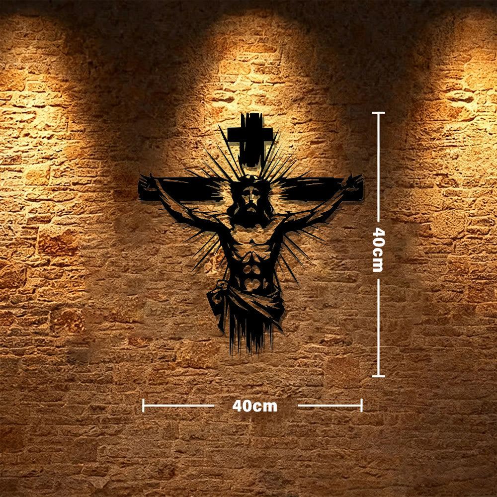 Christianartworkshop Jesus Kreuzigung Metall-Wanddeko: Ausdrucksstarkes Symbol der Erlösung - 15,75''*15,75''*0,04"/40*40*0,1cm - image 6