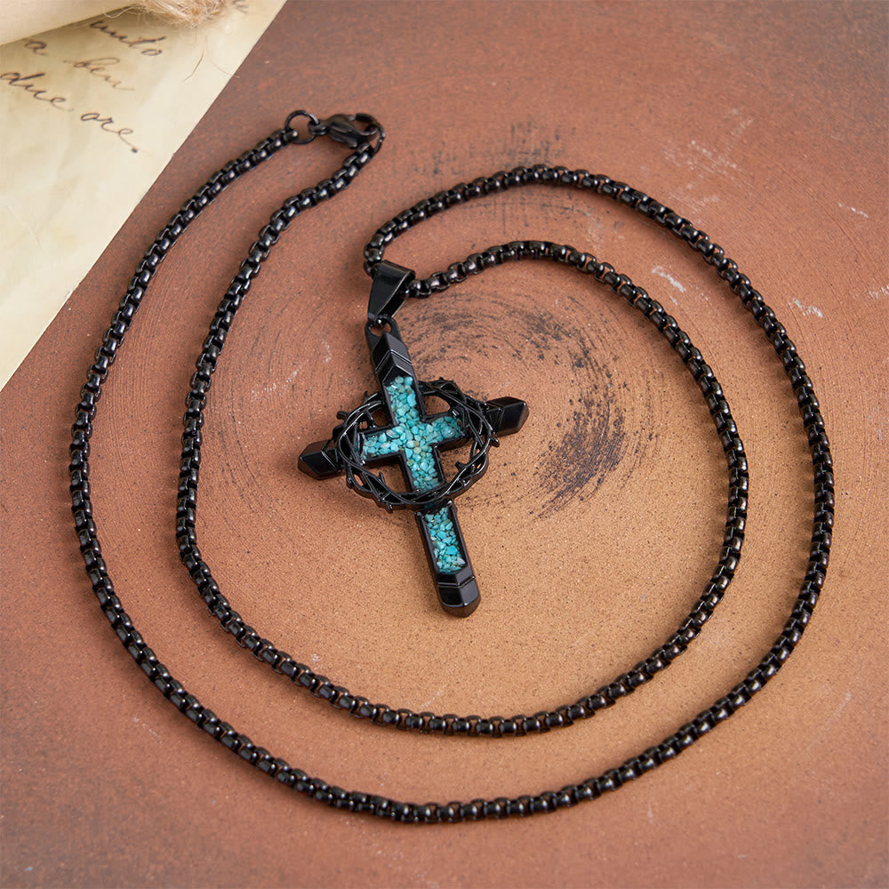 Halskette mit dornenumwundenem Kreuzanhänger von Christianartworkshop : Ein Symbol für Christi aufopfernde Liebe - image 4