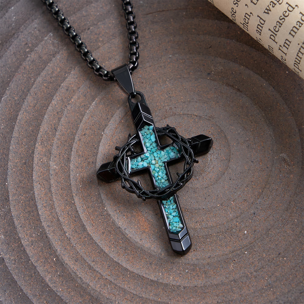 Halskette mit dornenumwundenem Kreuzanhänger von Christianartworkshop : Ein Symbol für Christi aufopfernde Liebe - image 3