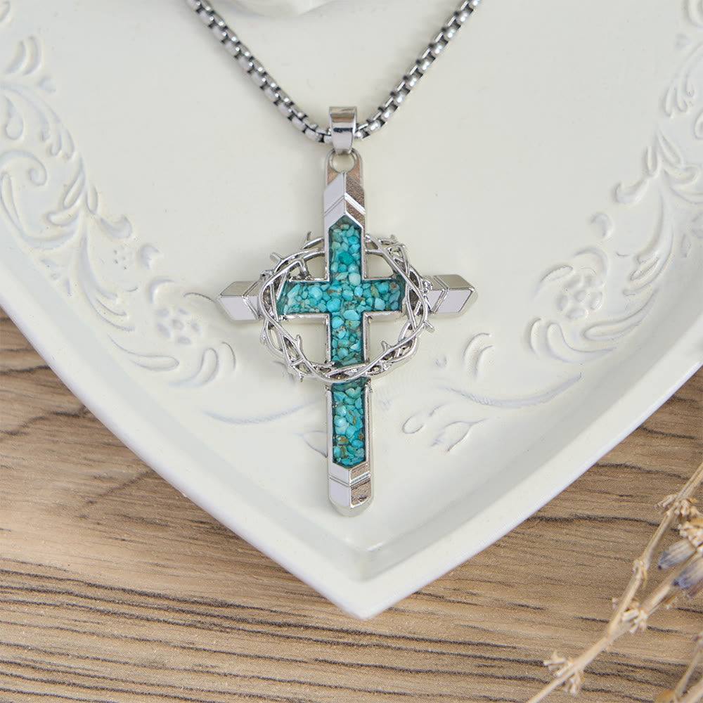 Halskette mit dornenumwundenem Kreuzanhänger von Christianartworkshop : Ein Symbol für Christi aufopfernde Liebe - image 8