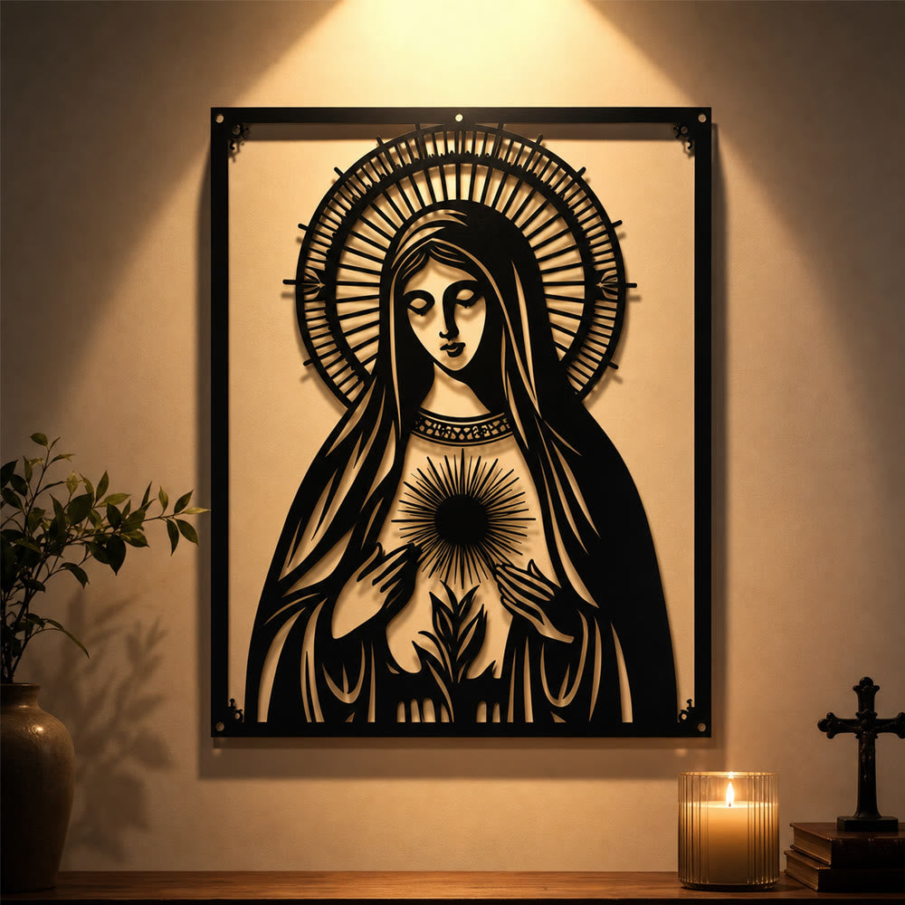Christianartworkshop Wanddekoration aus Metall: Marienverehrung und göttliche Liebe – ein Ausdruck der Liebe Mariens - image 1