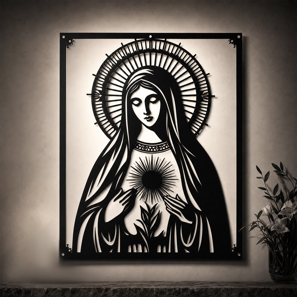 Christianartworkshop Wanddekoration aus Metall: Marienverehrung und göttliche Liebe – ein Ausdruck der Liebe Mariens - image 2
