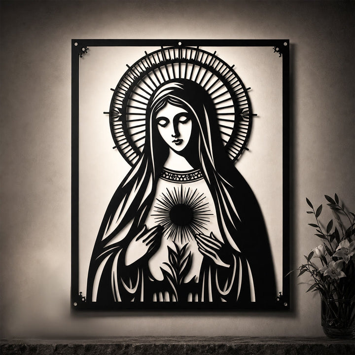 Christianartworkshop Wanddekoration aus Metall: Marienverehrung und göttliche Liebe – ein Ausdruck der Liebe Mariens - image 2