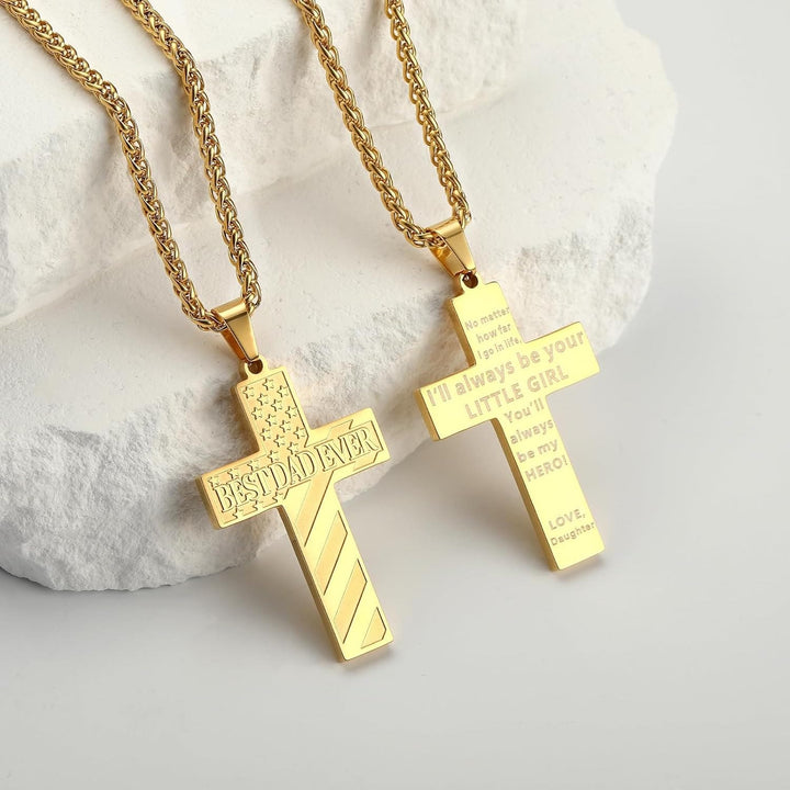 Christianartworkshop „Du wirst immer mein Held sein“ – Patriotische Kreuzkette: Ein gefühlvolles Geschenk für Papa von Sohn, Tochter und Bruder, Symbol für Familienbande und Glauben - image 8