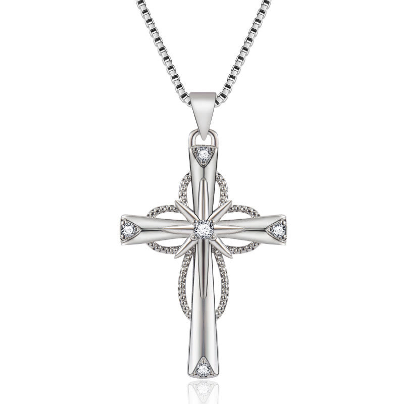 Christianartworkshop Kristallbesetzte Unendlichkeitskreuz-Halskette: Ein Symbol ewigen Glaubens und göttlichen Lichts - Kreuzen - image 0