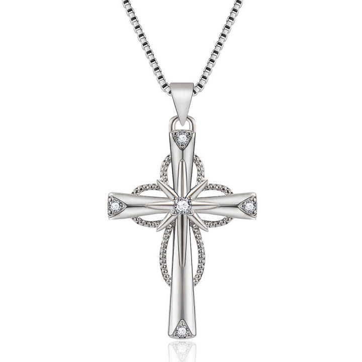 Christianartworkshop Kristallbesetzte Unendlichkeitskreuz-Halskette: Ein Symbol ewigen Glaubens und göttlichen Lichts - Kreuzen - image 0