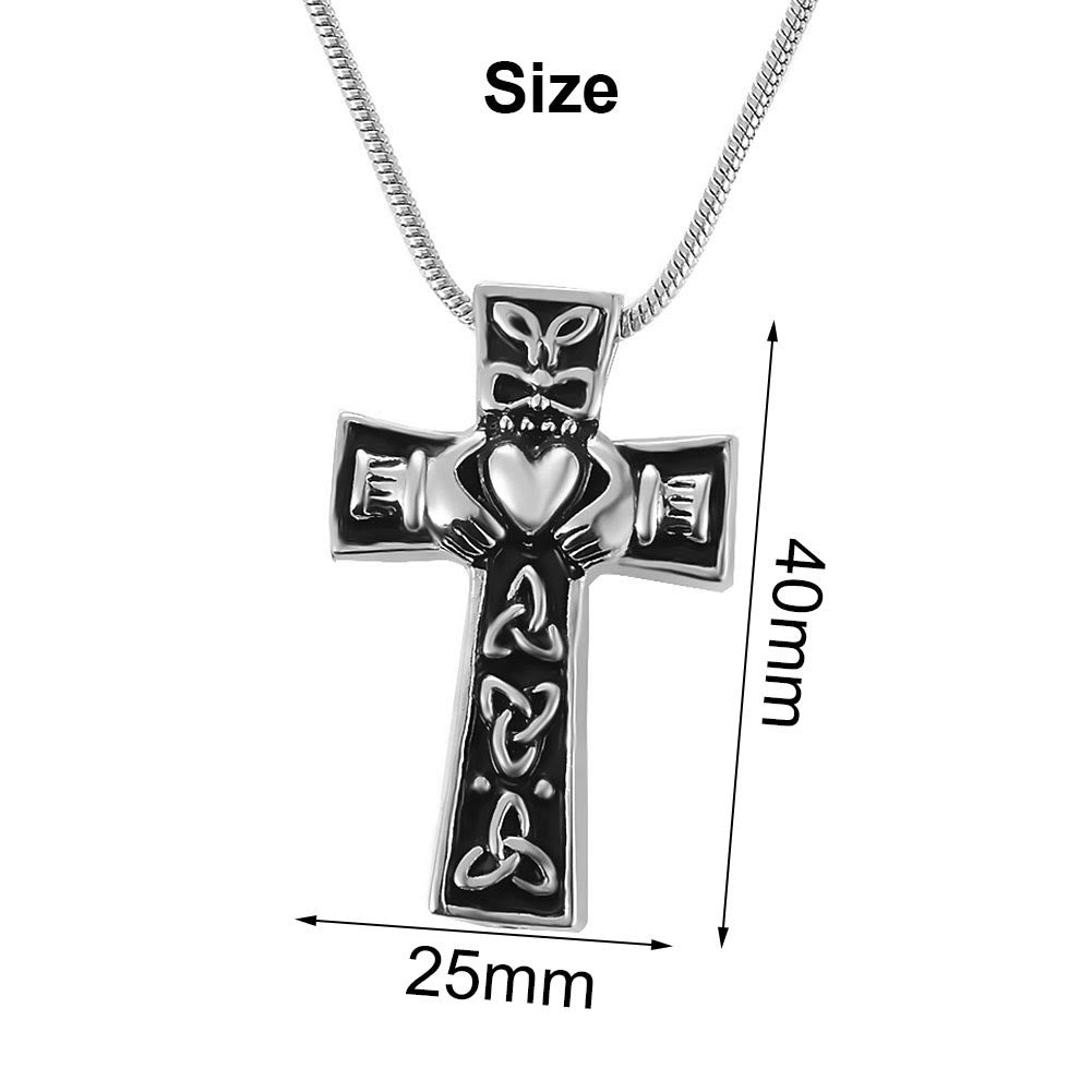Christianartworkshop Claddagh-Knoten-Halskette mit christlichem Kreuz: Symbol göttlicher Liebe und treuer Hingabe - image 3