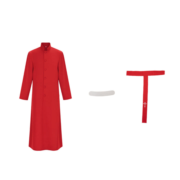 Elegante dreifarbige liturgische Priestergewänder von Christianartworkshop mit Taillenband und Kreuz - image 12