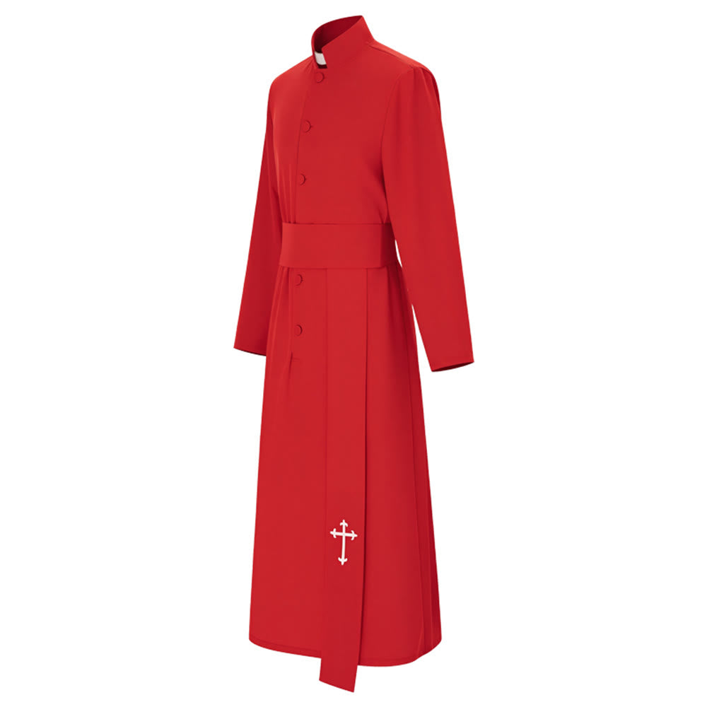 Elegante dreifarbige liturgische Priestergewänder von Christianartworkshop mit Taillenband und Kreuz - image 5