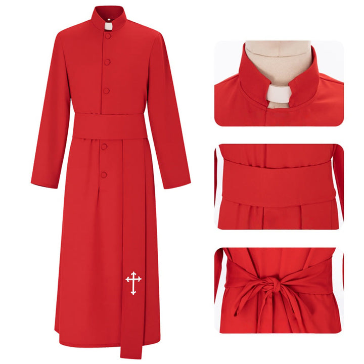Elegante dreifarbige liturgische Priestergewänder von Christianartworkshop mit Taillenband und Kreuz - image 10