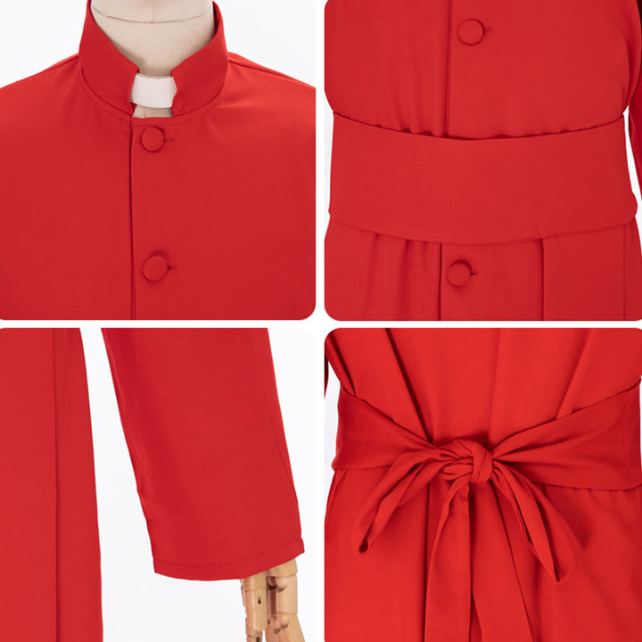 Elegante dreifarbige liturgische Priestergewänder von Christianartworkshop mit Taillenband und Kreuz - image 11