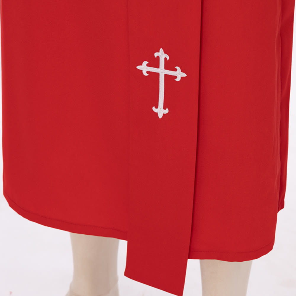 Elegante dreifarbige liturgische Priestergewänder von Christianartworkshop mit Taillenband und Kreuz - image 8