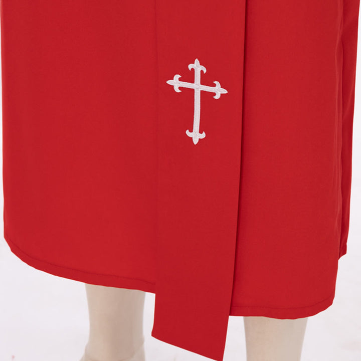 Elegante dreifarbige liturgische Priestergewänder von Christianartworkshop mit Taillenband und Kreuz - image 8