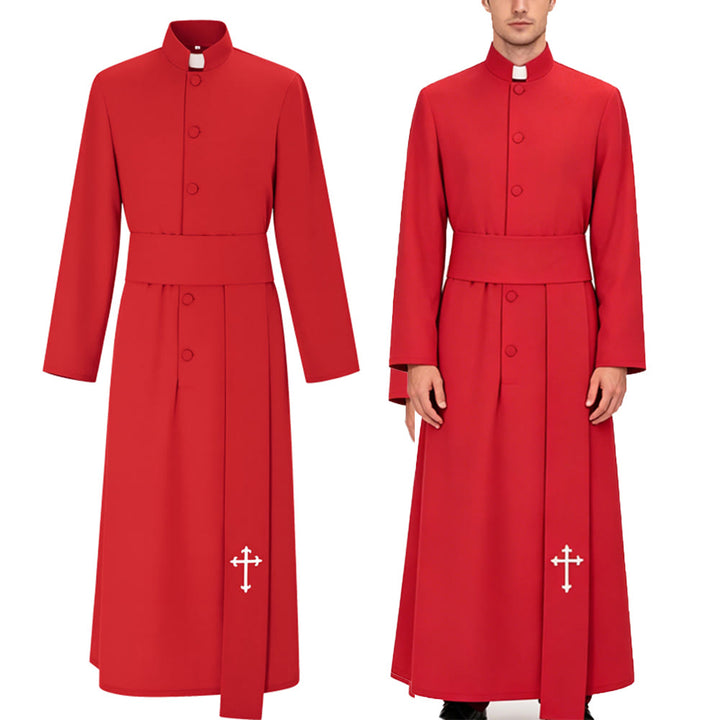Elegante dreifarbige liturgische Priestergewänder von Christianartworkshop mit Taillenband und Kreuz - image 9