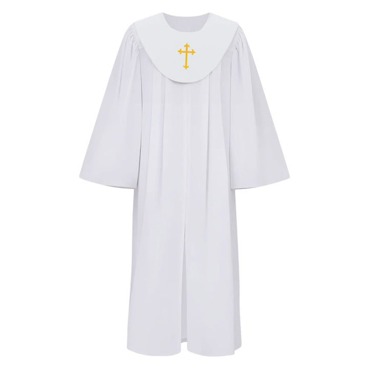 Christianartworkshop Göttliche Priesterrobe für religiöse Zeremonien - Joch mit Kreuzakzent - Weiß - 2XL - image 2