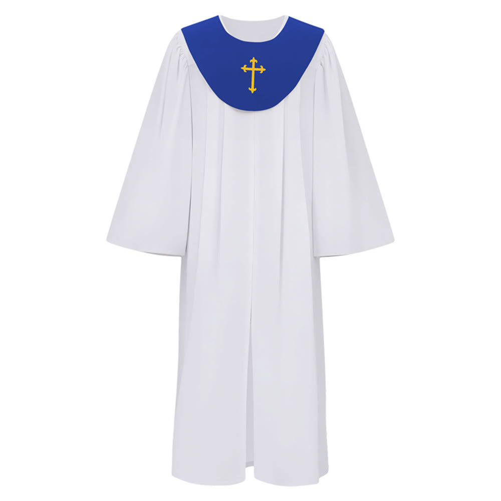 Christianartworkshop Göttliche Priesterrobe für religiöse Zeremonien - Joch mit Kreuzakzent - Blau - 2XL - image 18