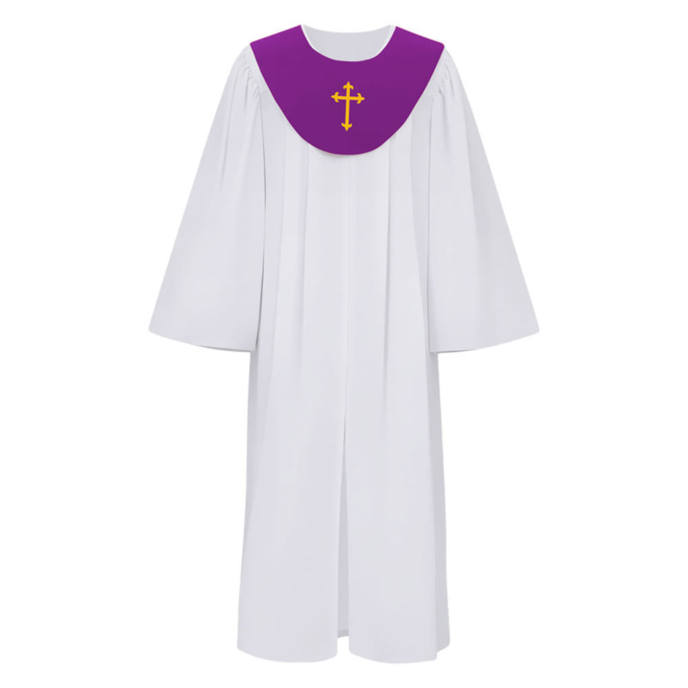 Christianartworkshop Göttliche Priesterrobe für religiöse Zeremonien - Joch mit Kreuzakzent - Lila - 2XL - image 24