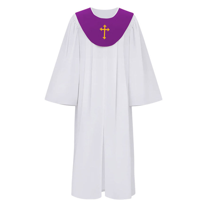 Christianartworkshop Göttliche Priesterrobe für religiöse Zeremonien - Joch mit Kreuzakzent - Lila - 2XL - image 24