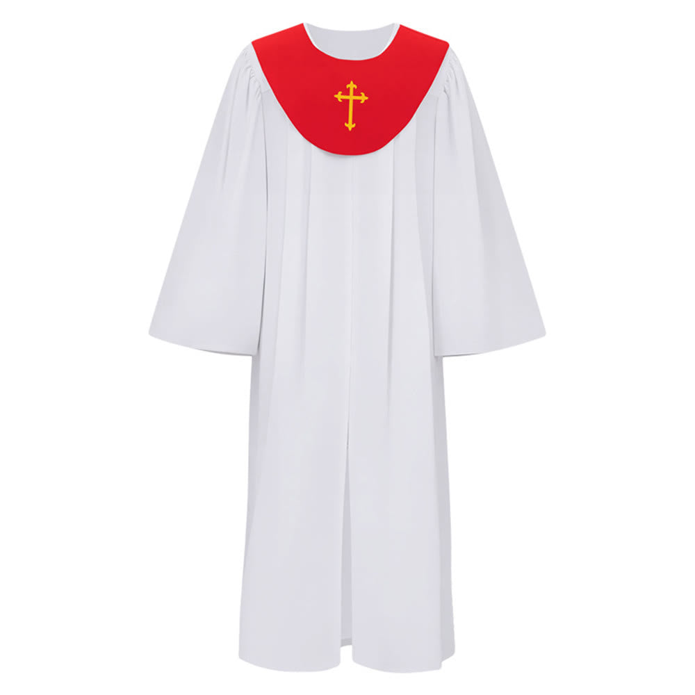 Christianartworkshop Göttliche Priesterrobe für religiöse Zeremonien - Joch mit Kreuzakzent - Rot - 2XL - image 5