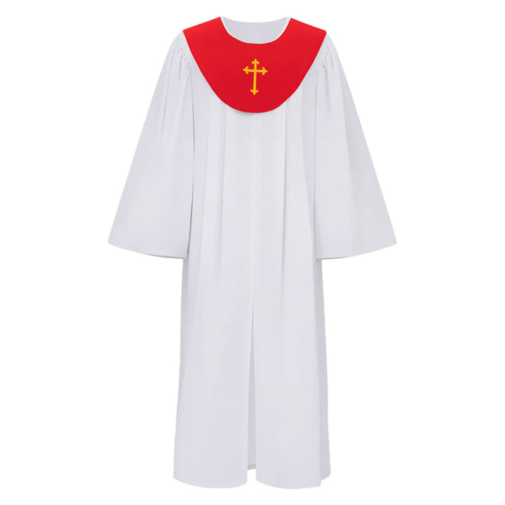 Christianartworkshop Göttliche Priesterrobe für religiöse Zeremonien - Joch mit Kreuzakzent - Rot - 2XL - image 5