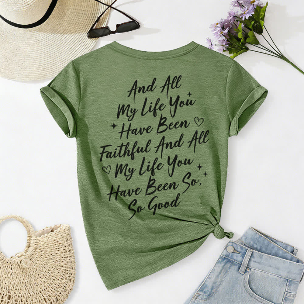 Christianartworkshop Damen-T-Shirt „Ich werde von der Güte Gottes singen“ mit V-Ausschnitt - image 26