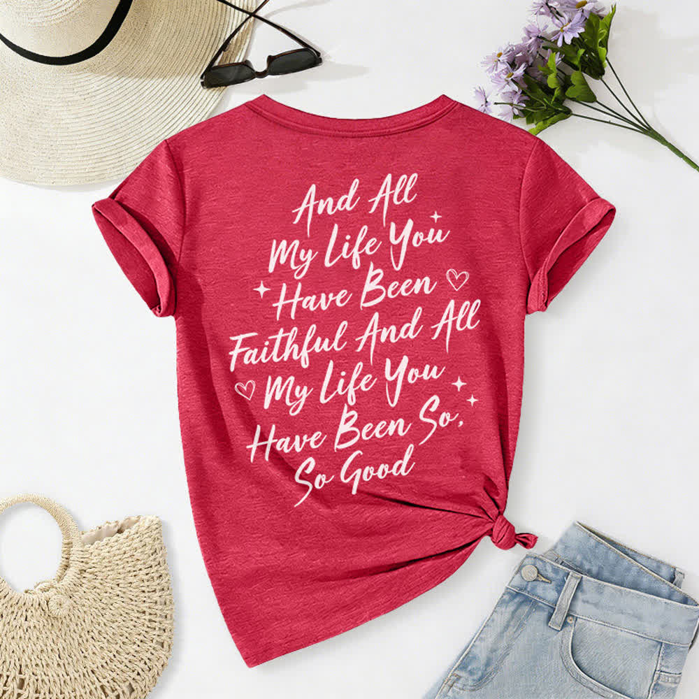 Christianartworkshop Damen-T-Shirt „Ich werde von der Güte Gottes singen“ mit V-Ausschnitt - image 51