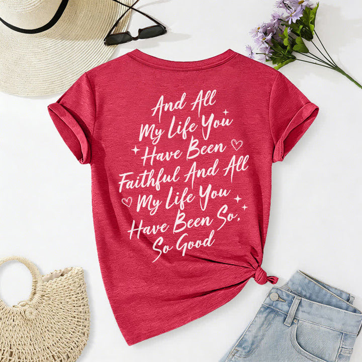Christianartworkshop Damen-T-Shirt „Ich werde von der Güte Gottes singen“ mit V-Ausschnitt - image 51