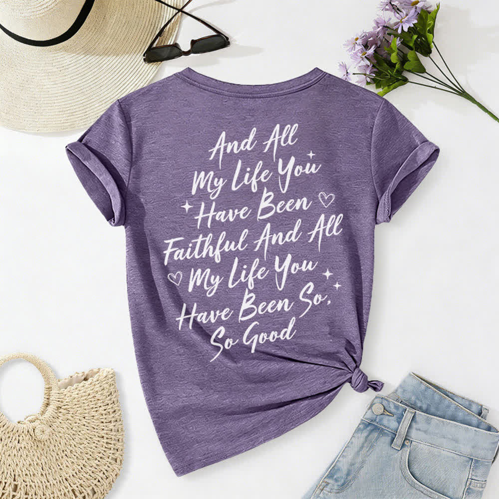 Christianartworkshop Damen-T-Shirt „Ich werde von der Güte Gottes singen“ mit V-Ausschnitt - image 61