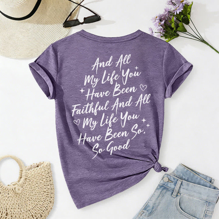 Christianartworkshop Damen-T-Shirt „Ich werde von der Güte Gottes singen“ mit V-Ausschnitt - image 61