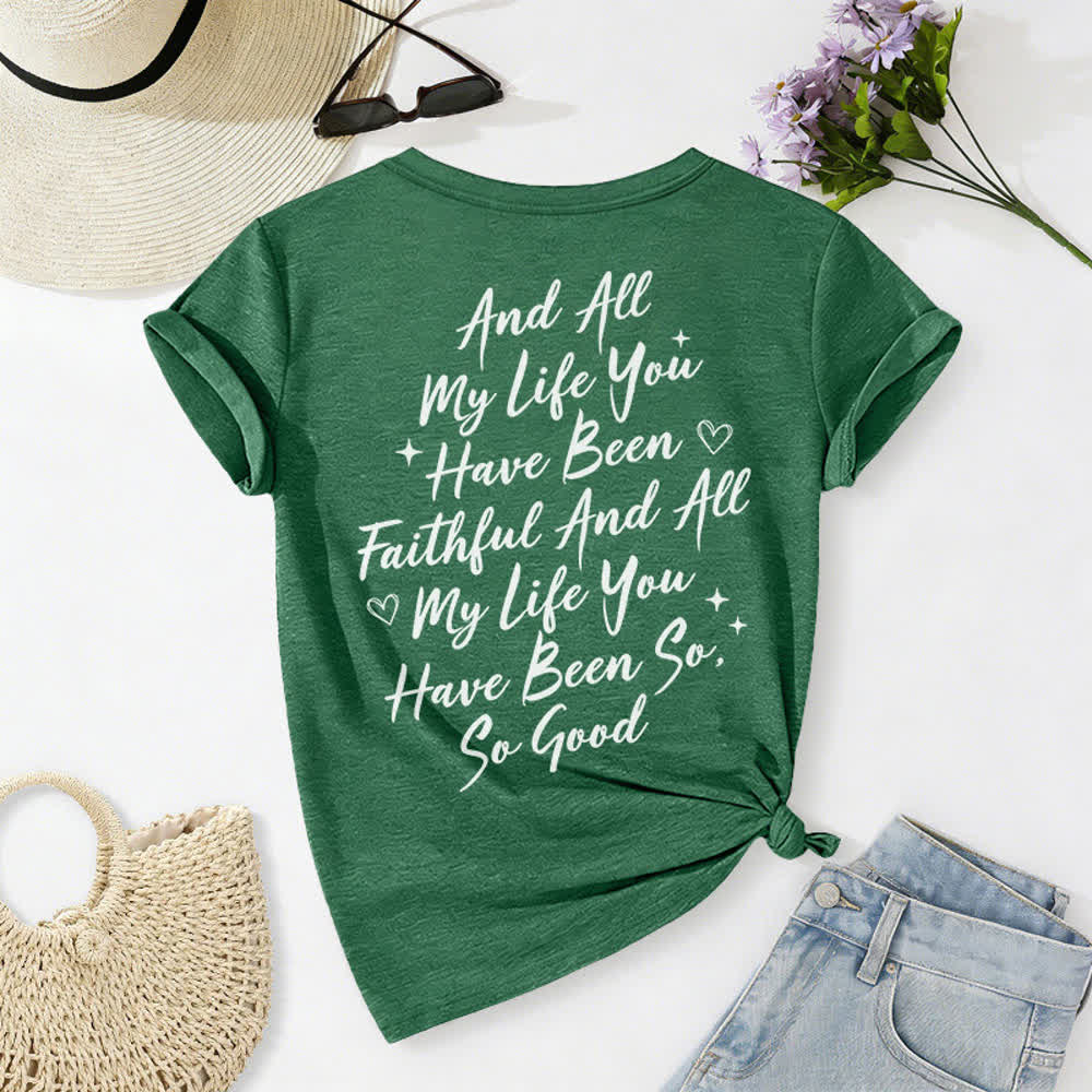 Christianartworkshop Damen-T-Shirt „Ich werde von der Güte Gottes singen“ mit V-Ausschnitt - image 31