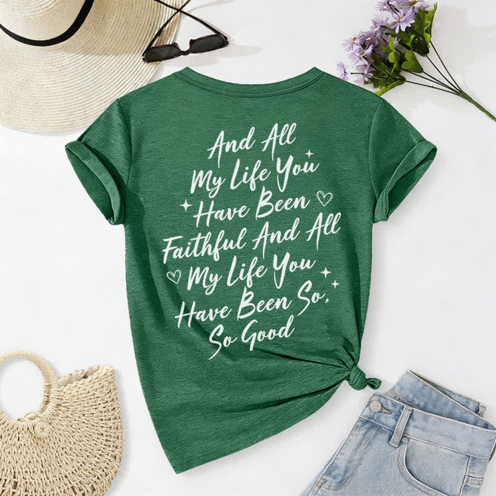 Christianartworkshop Damen-T-Shirt „Ich werde von der Güte Gottes singen“ mit V-Ausschnitt - image 31