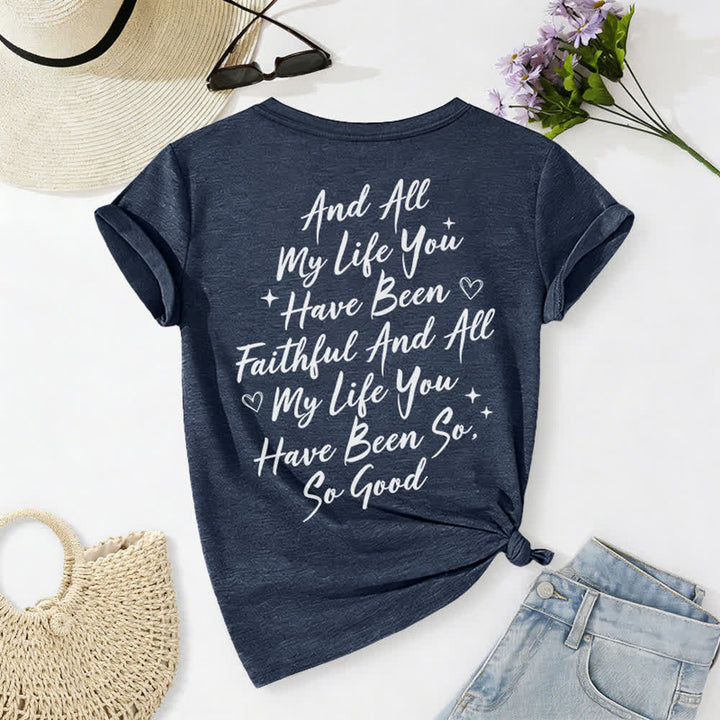 Christianartworkshop Damen-T-Shirt „Ich werde von der Güte Gottes singen“ mit V-Ausschnitt - image 41