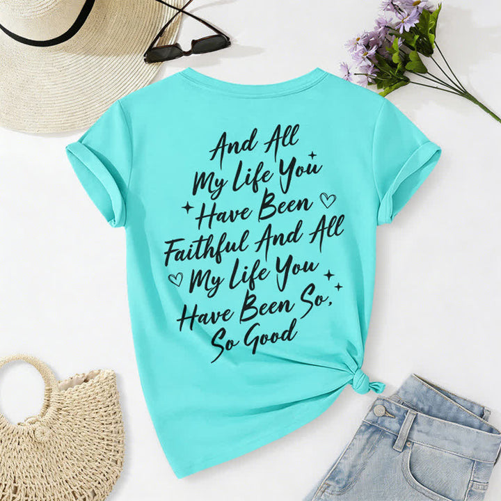 Christianartworkshop Damen-T-Shirt „Ich werde von der Güte Gottes singen“ mit V-Ausschnitt - image 36