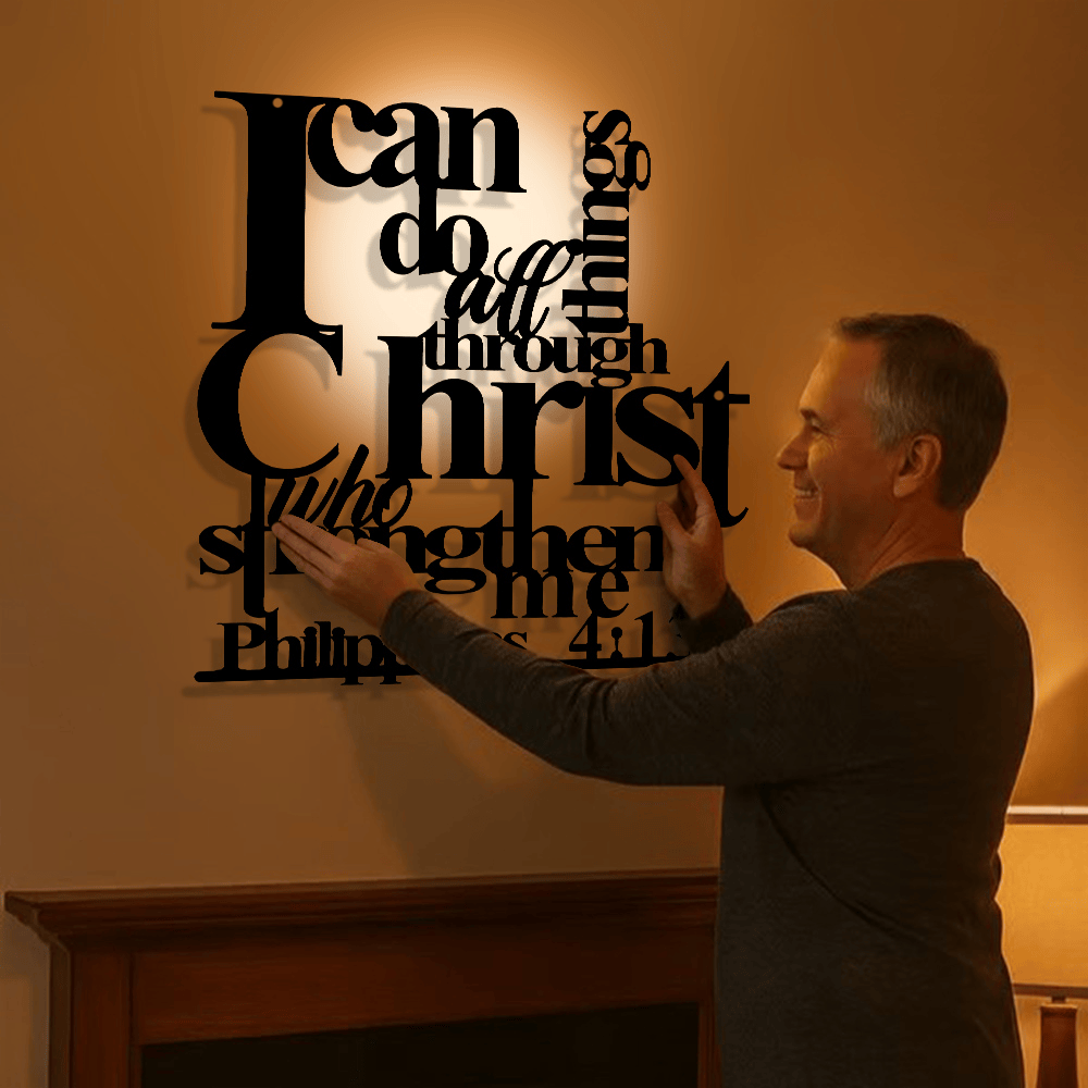 Christianartworkshop Philipper 4,13 Ich vermag alles Metall-Wanddeko: Christi Stärke für Ihre Wände - image 1