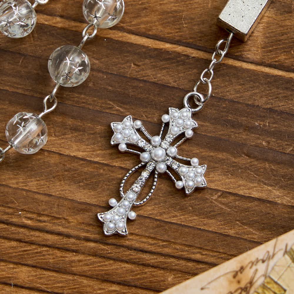 Christianartworkshop Rosenkranz mit sechs mattierten Perlen, St.-Benedikt-Medaille und Kreuz - image 9