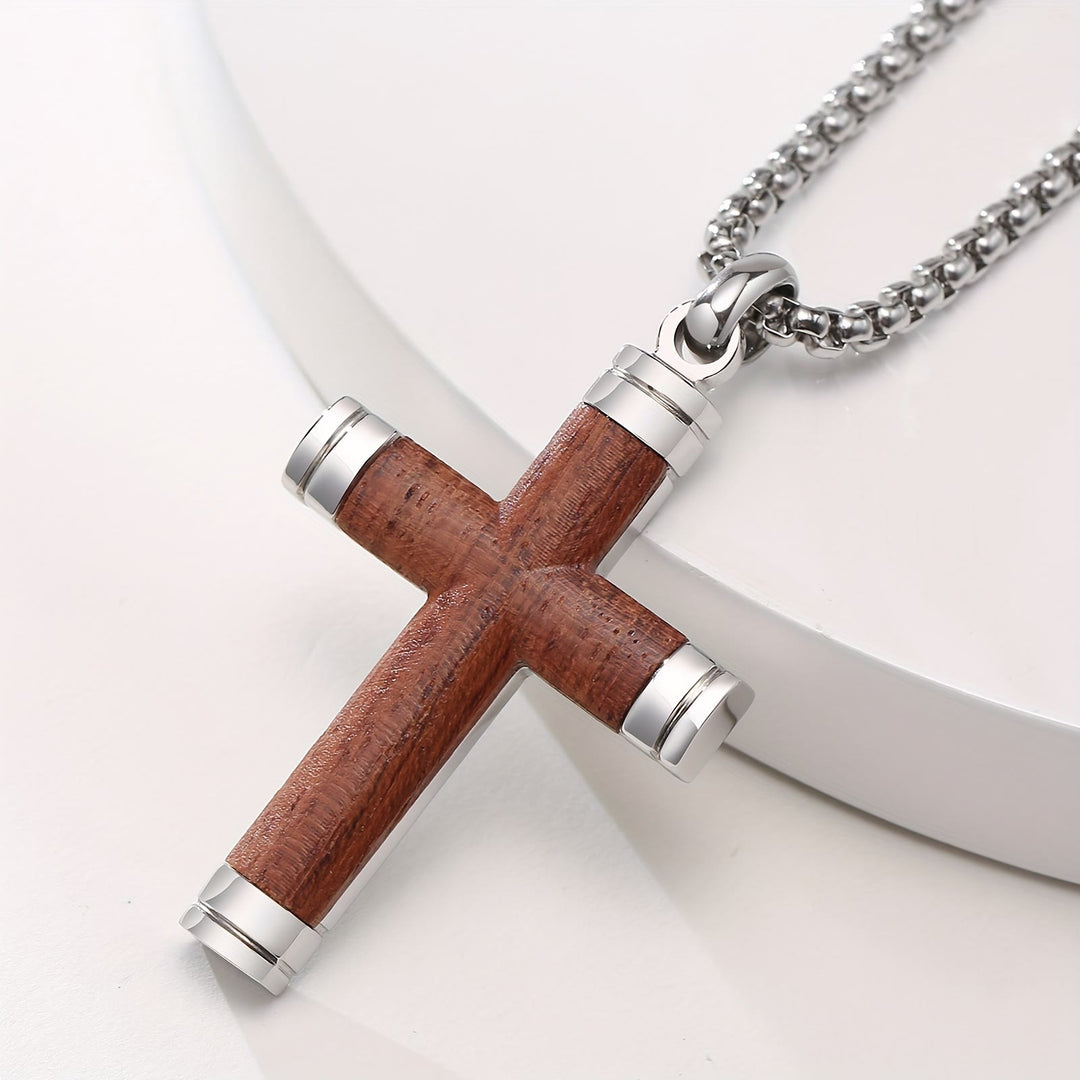 Christianartworkshop Minimalistische Holzkreuz-Halskette mit eleganten Metallenden: Ein Symbol für Stärke und Hingabe - image 9