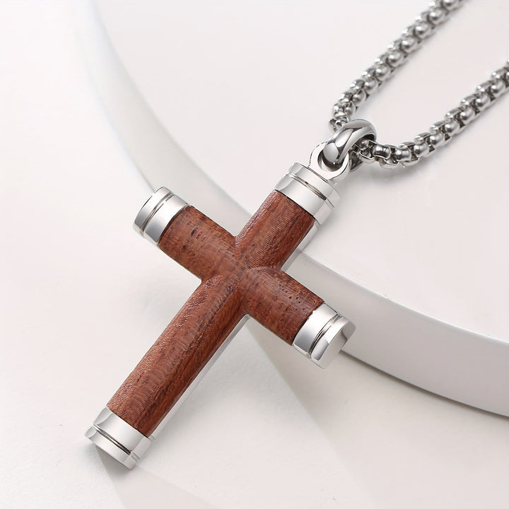 Christianartworkshop Minimalistische Holzkreuz-Halskette mit eleganten Metallenden: Ein Symbol für Stärke und Hingabe - image 9