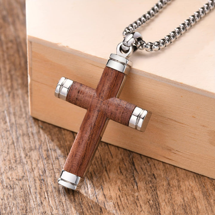 Christianartworkshop Minimalistische Holzkreuz-Halskette mit eleganten Metallenden: Ein Symbol für Stärke und Hingabe - image 10