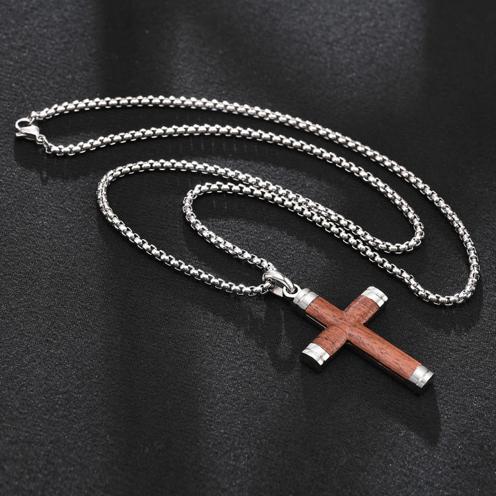 Christianartworkshop Minimalistische Holzkreuz-Halskette mit eleganten Metallenden: Ein Symbol für Stärke und Hingabe - image 12